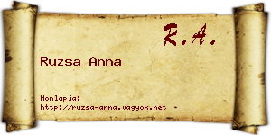 Ruzsa Anna névjegykártya